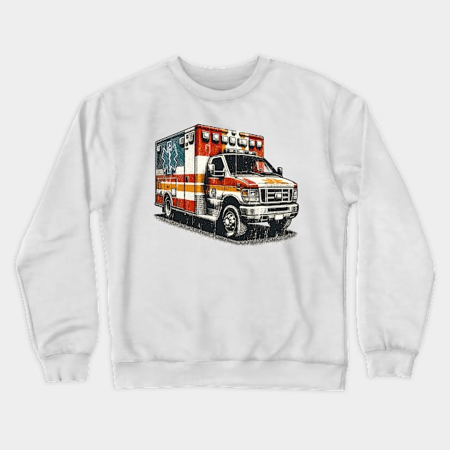 Ambulance Crewneck Sweatshirt by Vehicles-Art